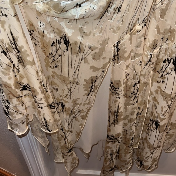 Vintage Joseph Ribkoff abstract 80s flair bottom low back sleeveless dress - Picture 9 of 11